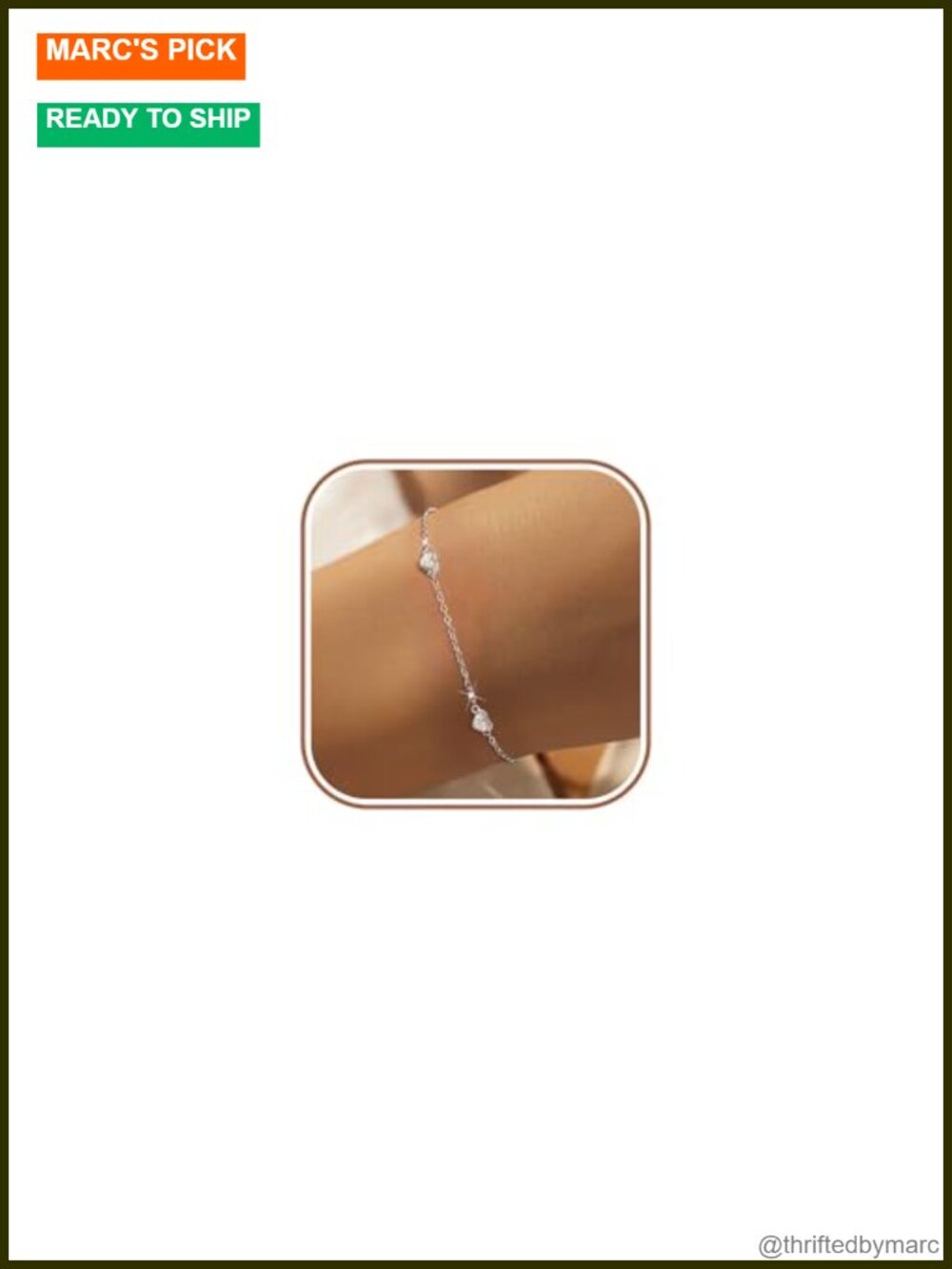 925 Sterling Silver Heart Charm Link Bracelet Adjustable Gift for Women